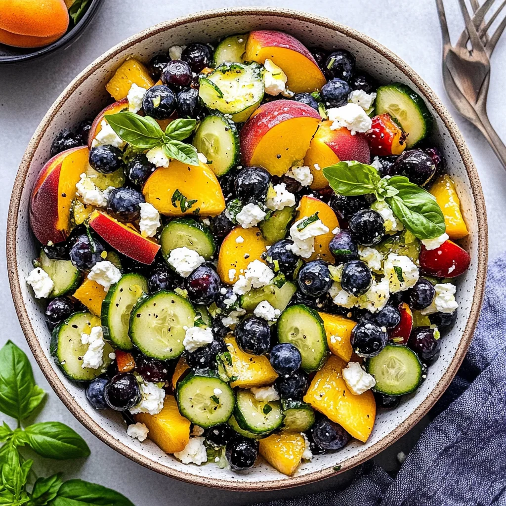 Blueberry Peach Feta Salad