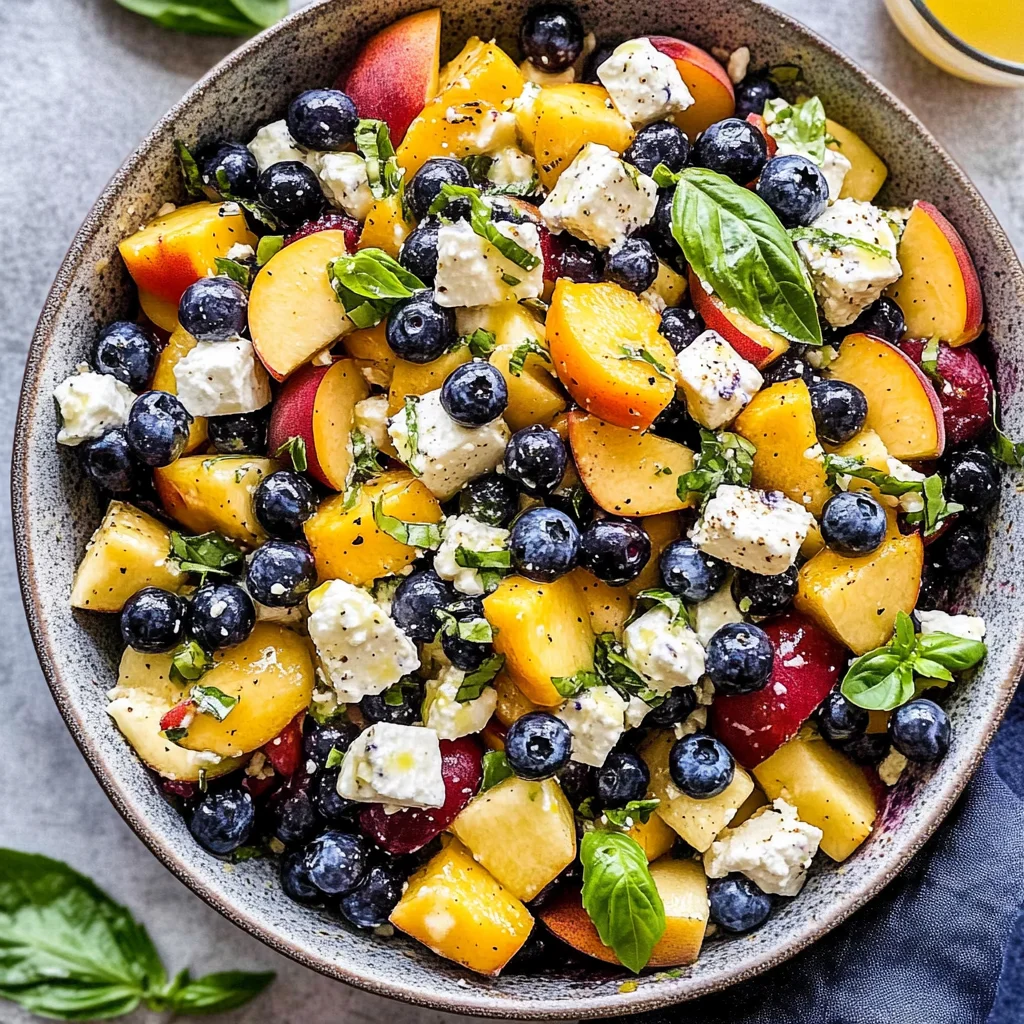 Blueberry Peach Feta Salad