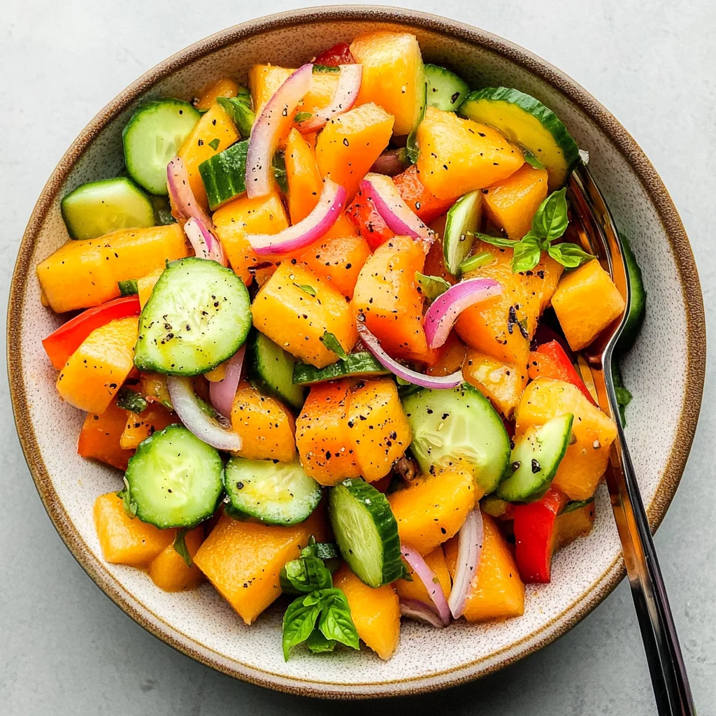CANTALOUPE + CUCUMBER SALAD