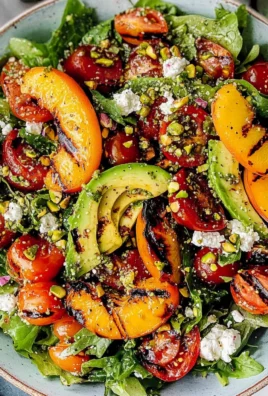Grilled Peach Salad with Basil Vinaigrette