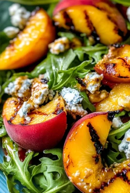 Grilled Peach and Arugula Salad with Blue Cheese