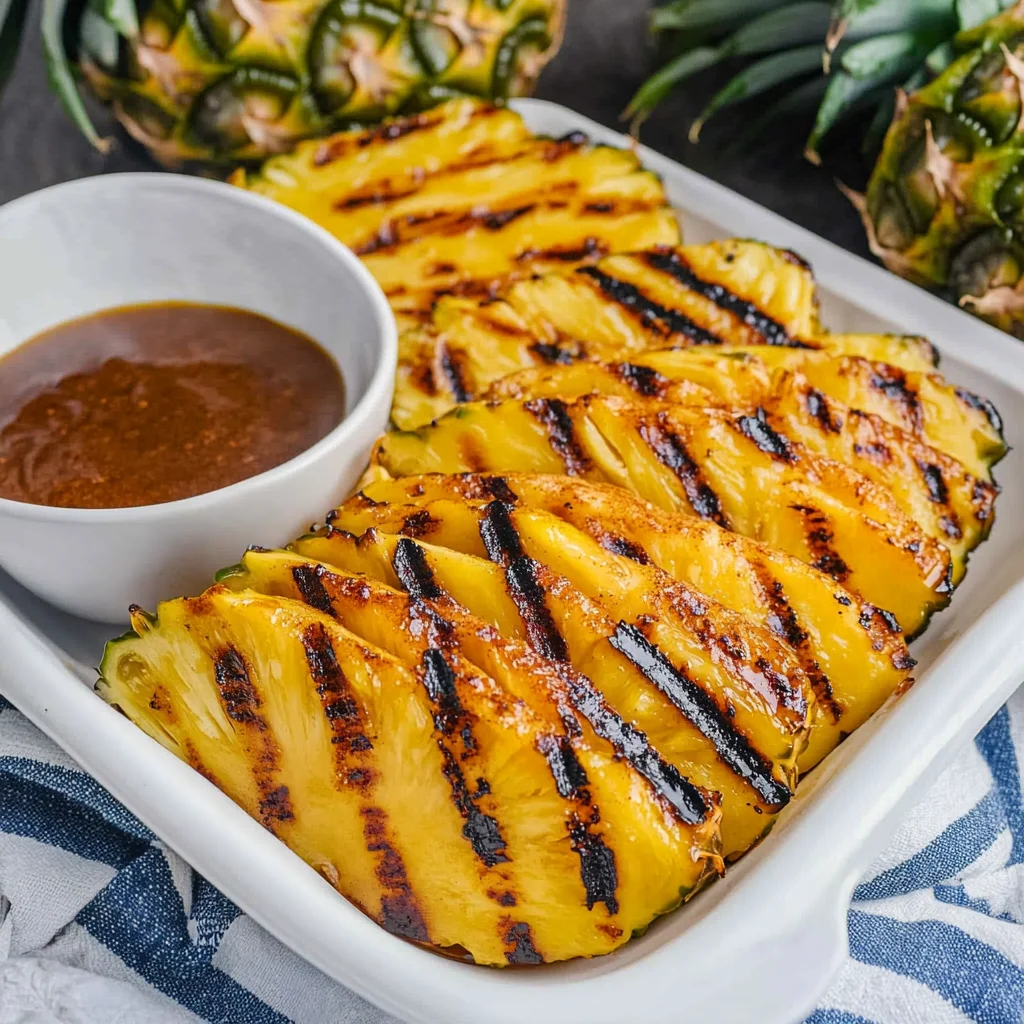 Grilled Pinapple with Cinnamon Honey Drizzle