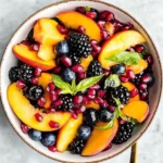 Honey Lime Basil Peach Fruit Salad