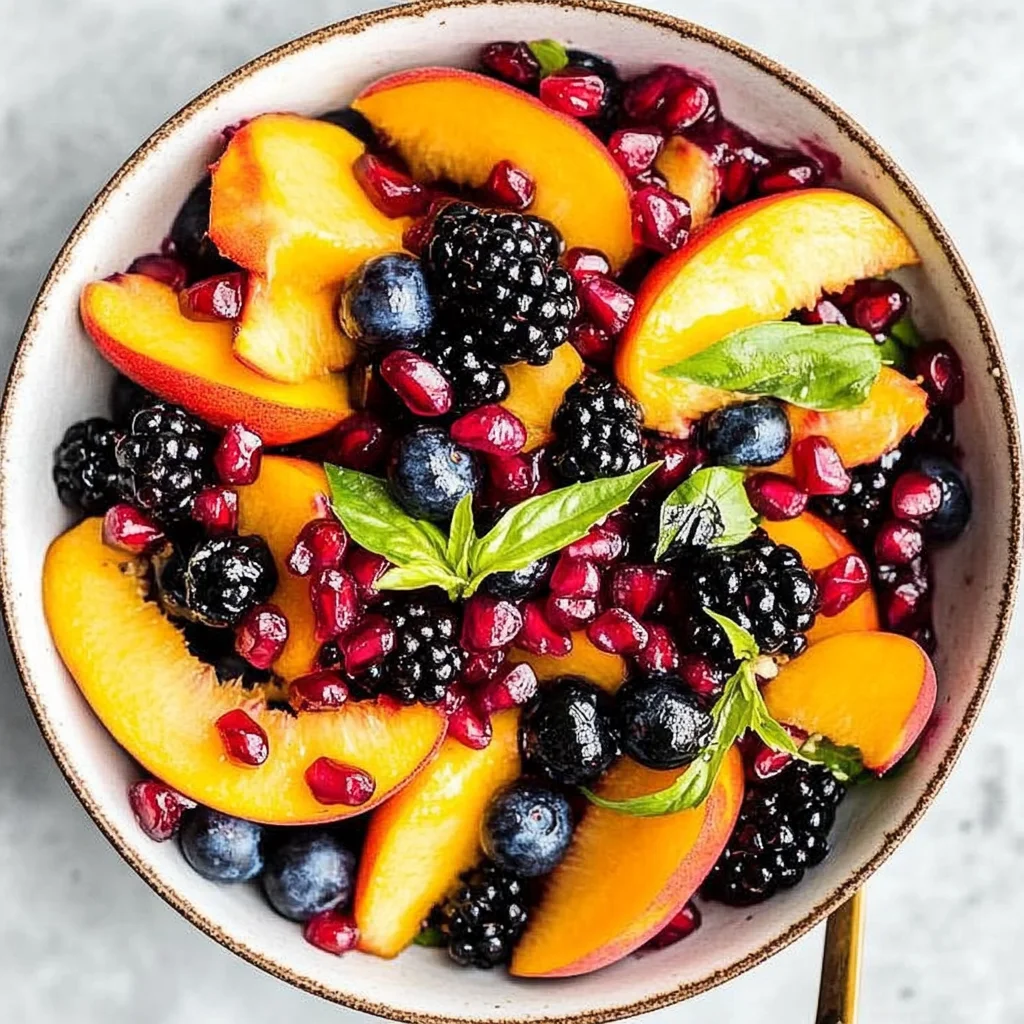 Honey Lime Basil Peach Fruit Salad