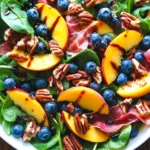 Peach Blueberry Spinach Salad