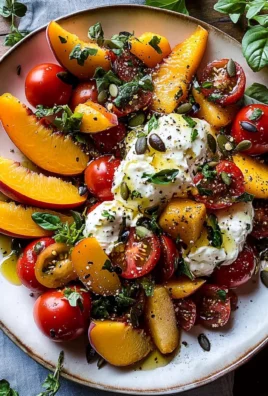 Tomato, Peach, and Burrata Salad