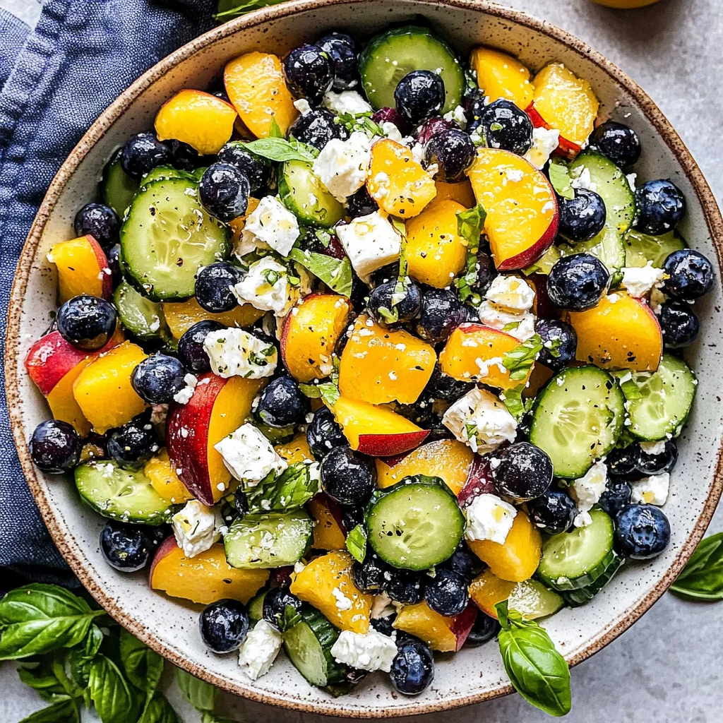 Blueberry Peach Feta Salad