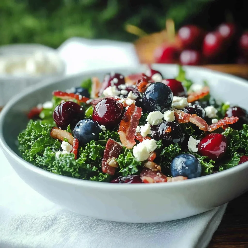 Cherry Summer Kale Salad with Balsamic Vinaigrette