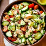 Chicken Cucumber Avocado Salad (NO COOK)