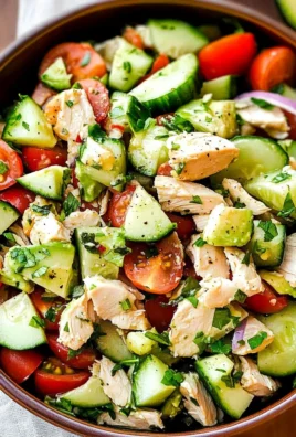 Chicken Cucumber Avocado Salad (NO COOK)