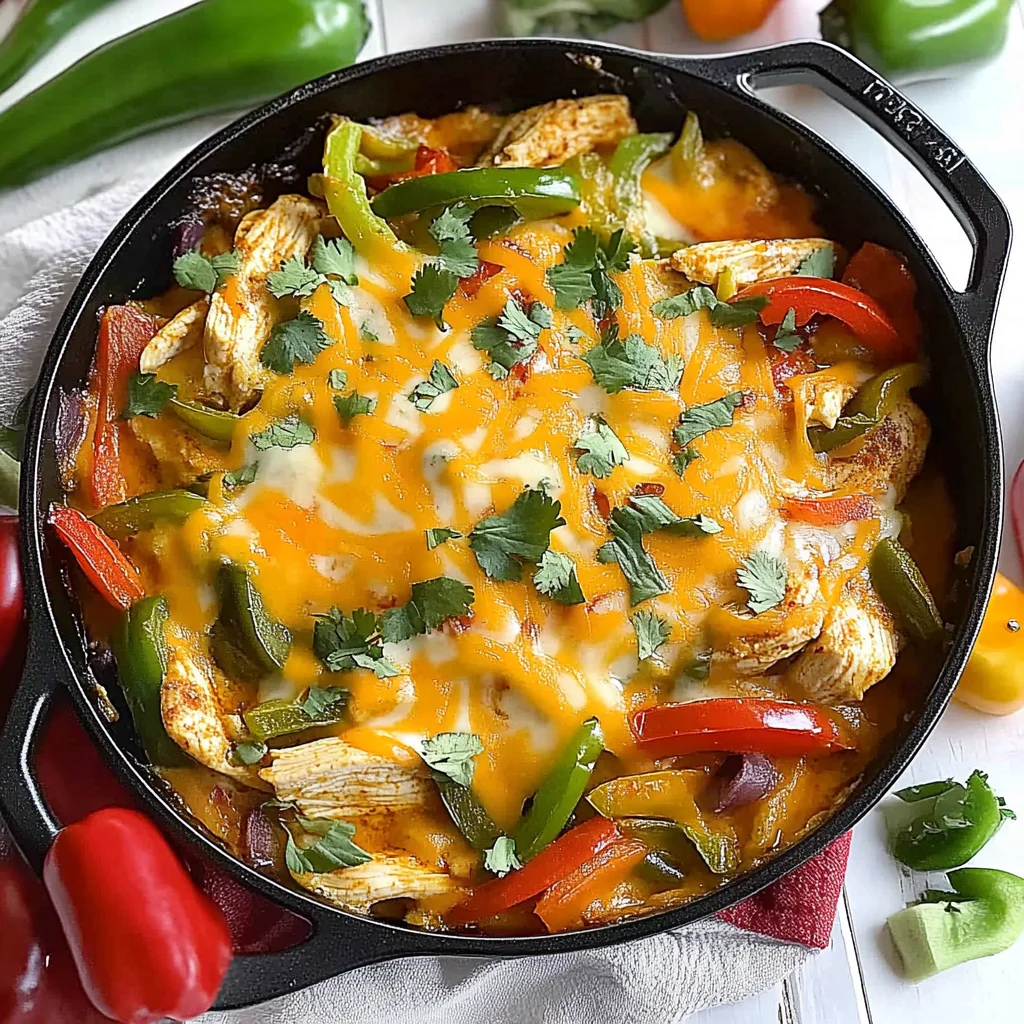Chicken Fajitas Casserole (easy and cheesy!)