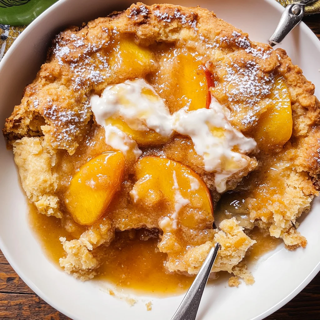 Easy Southern Peach Cobbler [with Canned Peaches]