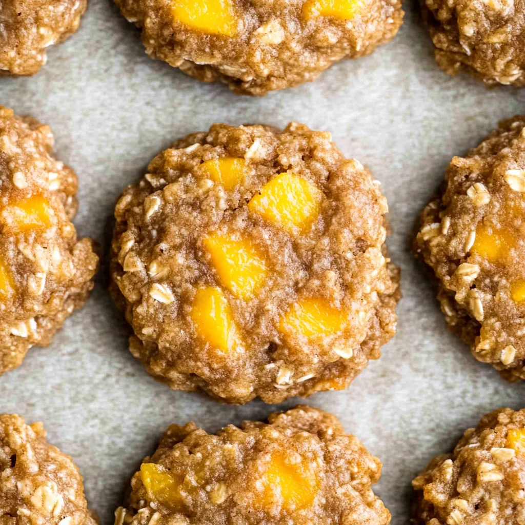 Healthy Peach Oatmeal Breakfast Cookies