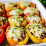 Low-Carb, Keto Cheeseburger Stuffed Peppers Recipe