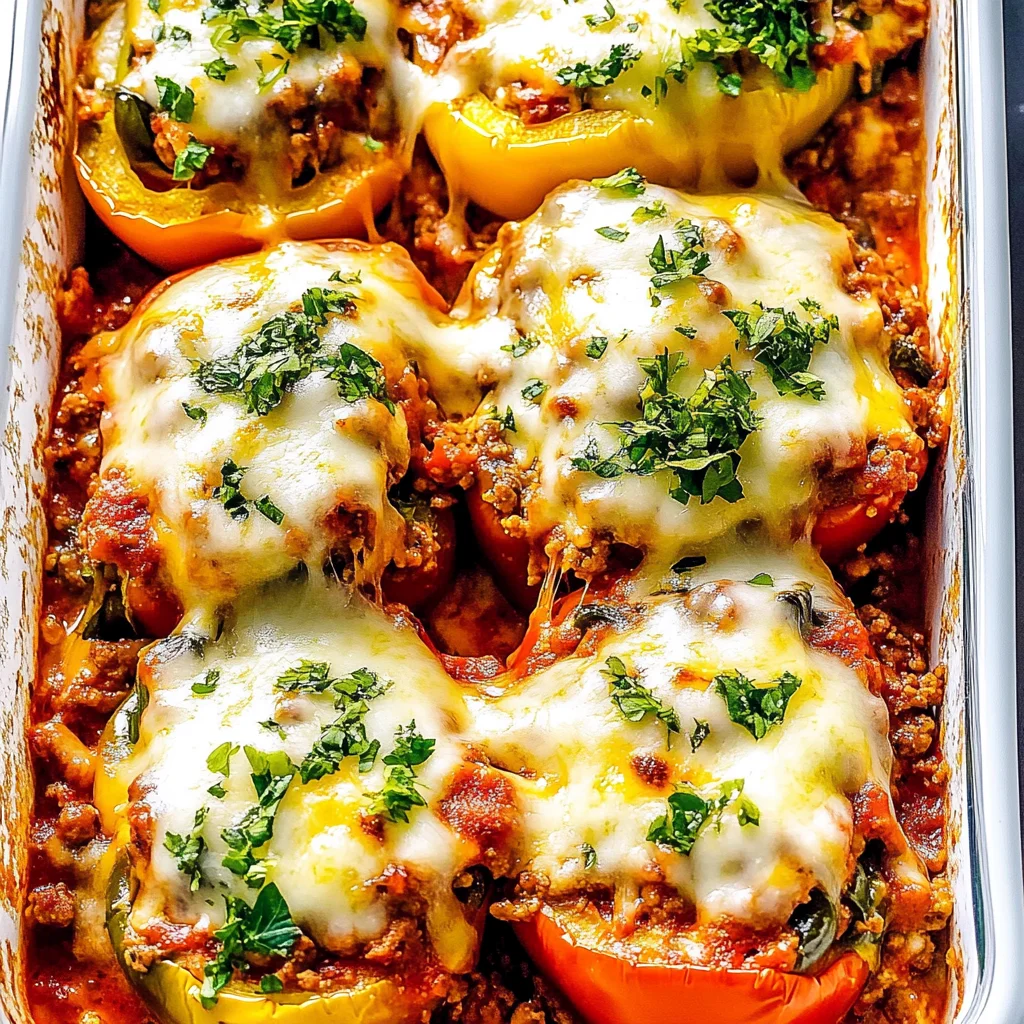 Low Carb Lasagna Stuffed Peppers
