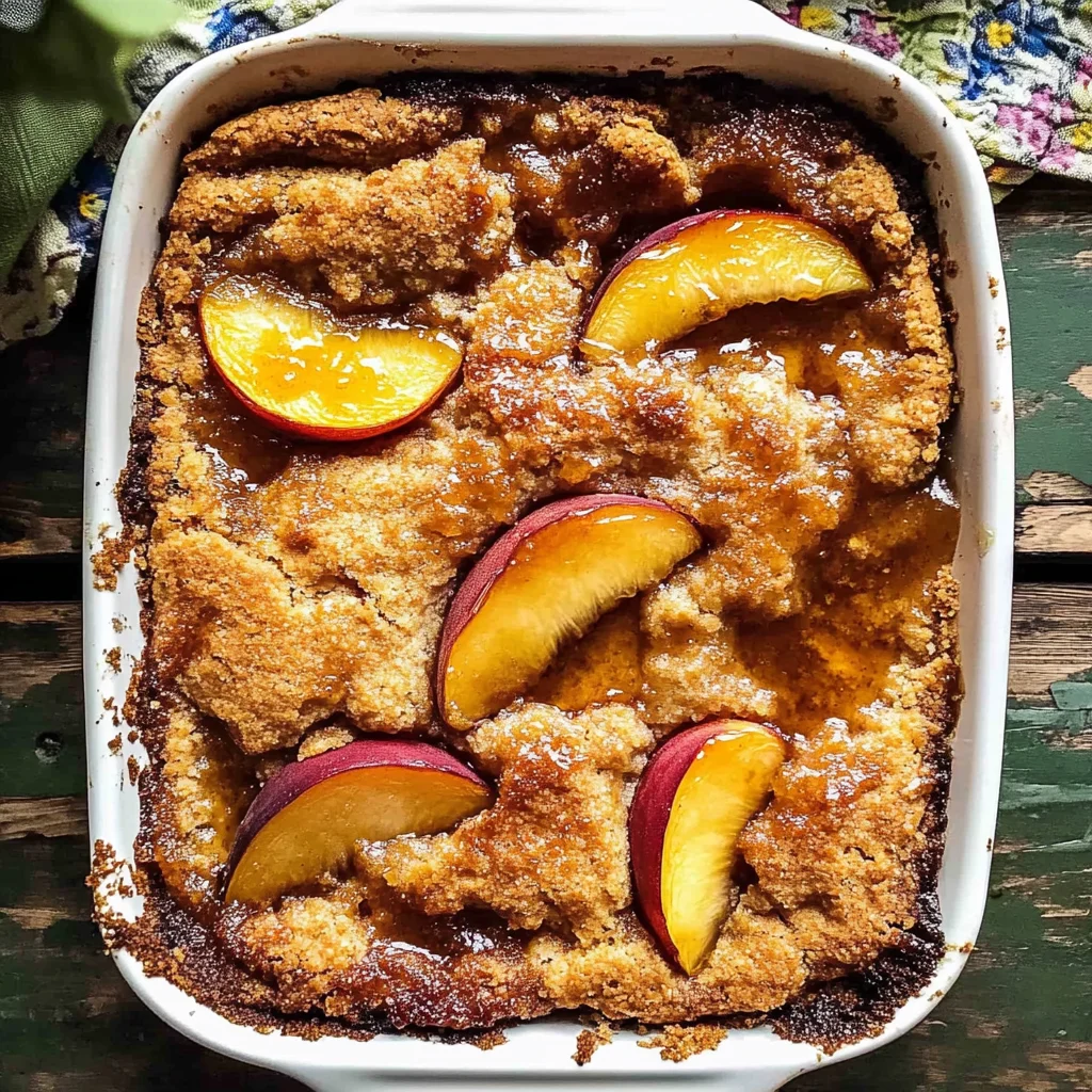 Old School Easy Brown Sugar Peach Cobbler
