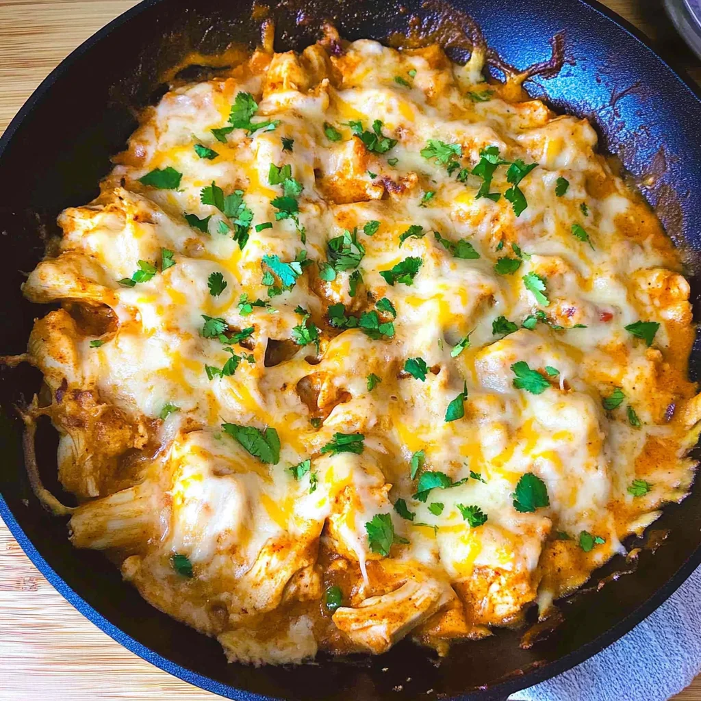 One Pot Low Carb Chicken Enchilada Skillet