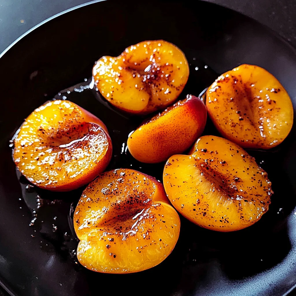 Pan fried peaches
