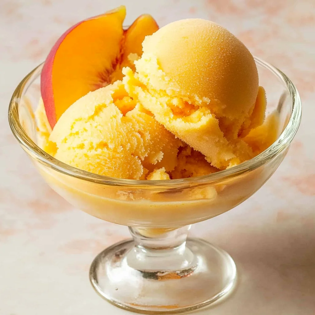 The Best Peach Sorbet Without Ice Cream Maker
