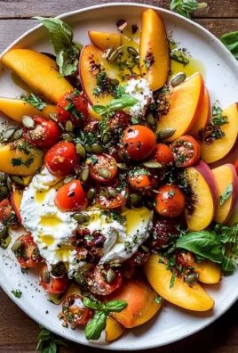Tomato, Peach, and Burrata Salad