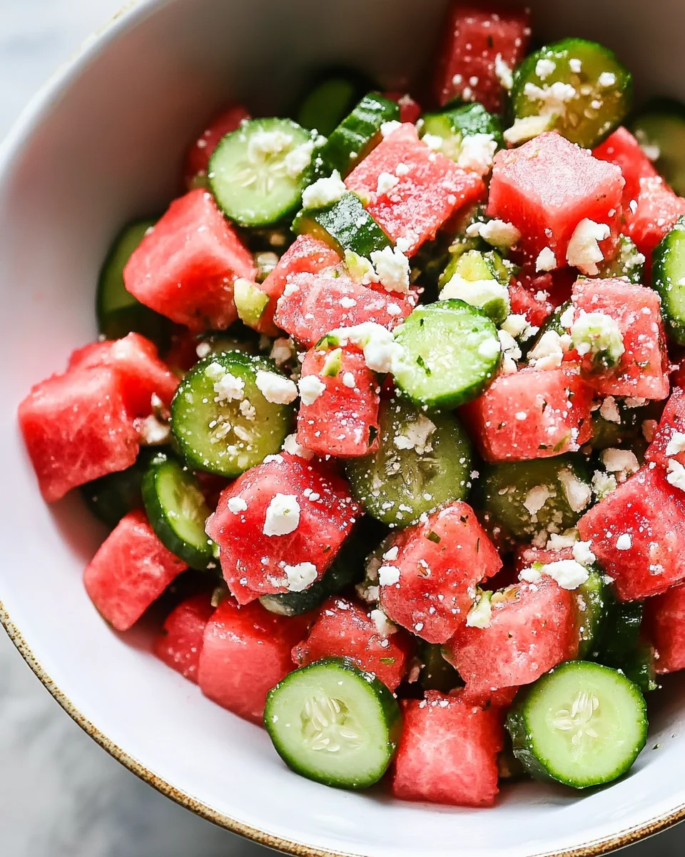 Watermelon Cucumber Salad