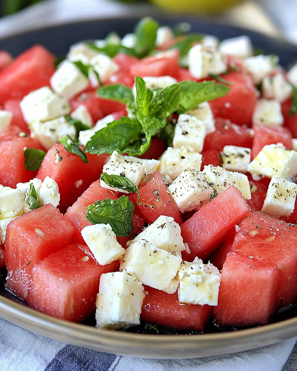 Watermelon Mint Feta Salad