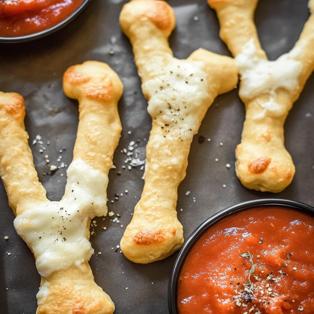 Cheesy Halloween Breadstick Bones