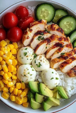 Chicken and Veggie Rice Bowl with Mozzarella