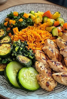 Colorful Chicken Veggie Plate with Carrot Rice & Salad