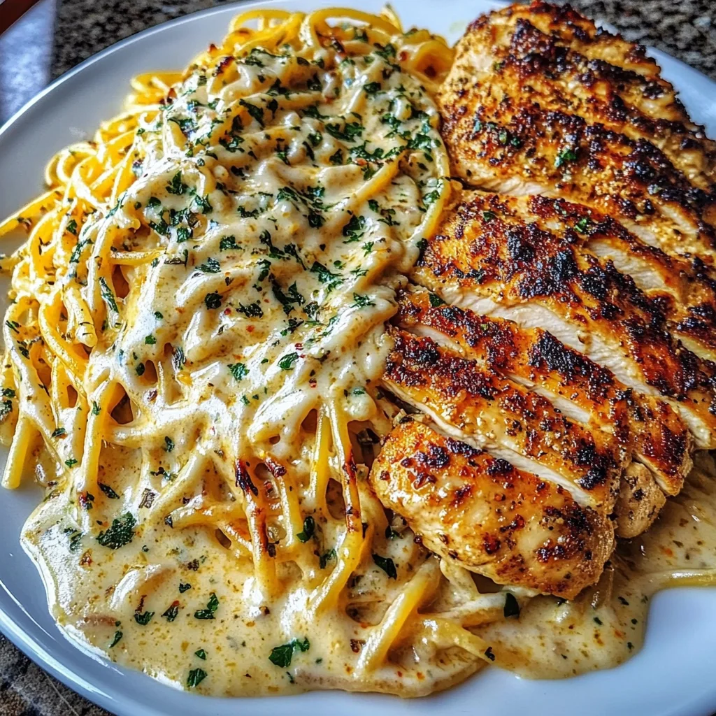 Creamy Cajun Chicken Spaghetti