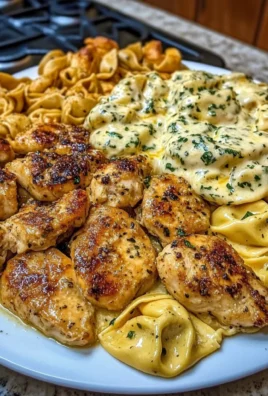 Creamy Chicken Tortellini with Mozzarella Garlic Sauce