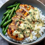 Creamy Herb Chicken Rice Bowl with Green Beans
