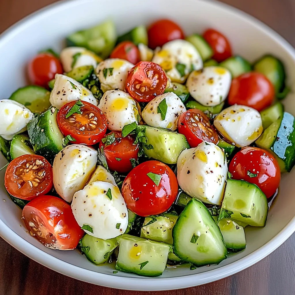 Easy Cucumber Mozzarella Salad