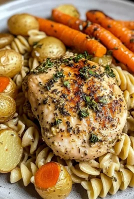 Garlic-Herb Chicken with Roasted Veggies & Creamy Rotini