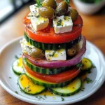 Greek Feta Salad Tower
