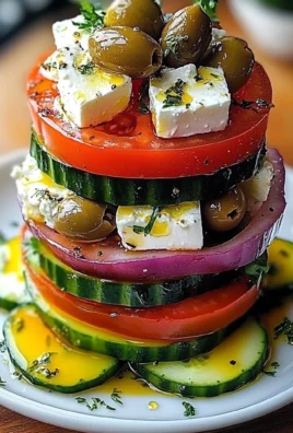 Greek Feta Salad Tower
