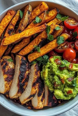 Grilled Chicken Power Bowl with Sweet Potato Fries & Fresh Guac