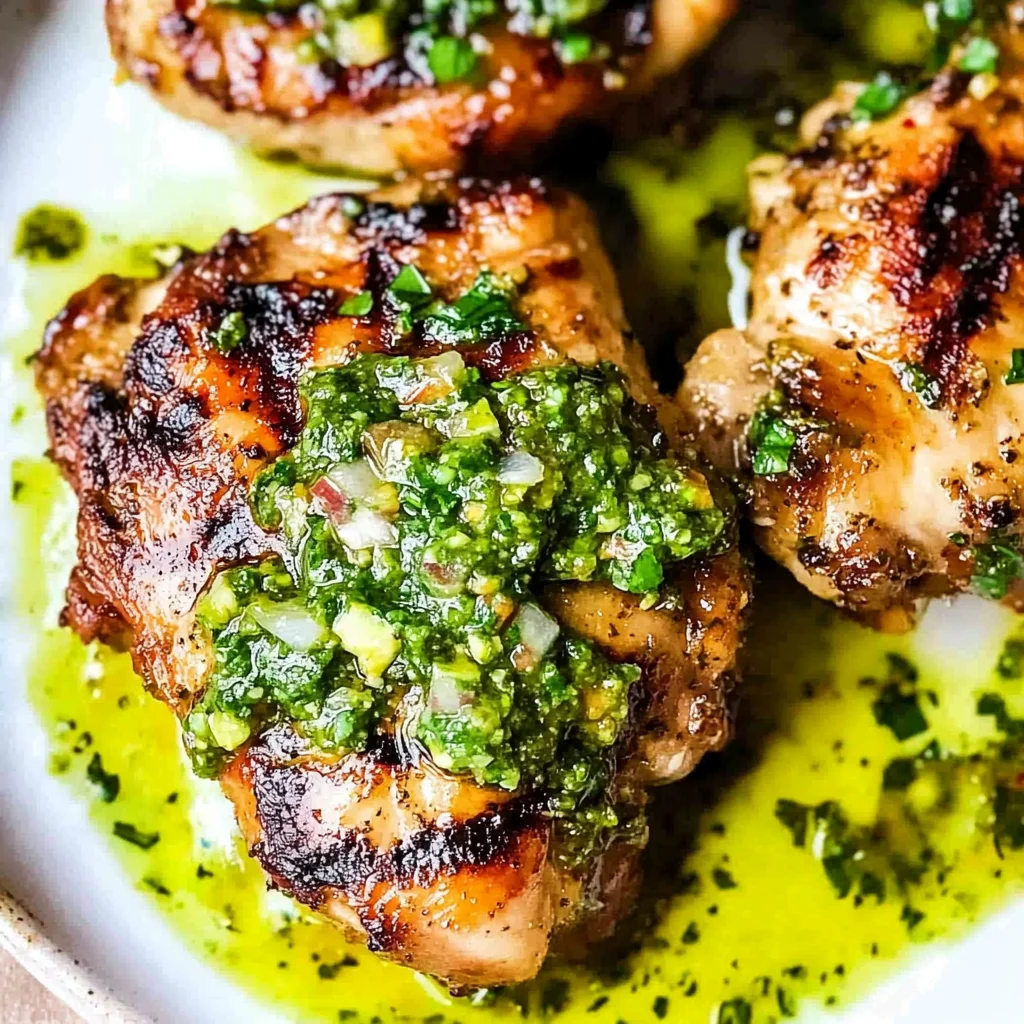 Grilled Chicken Thighs with Chimichurri