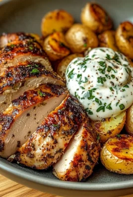 Herb-Marinated Chicken with Roasted Potatoes & Creamy Dip