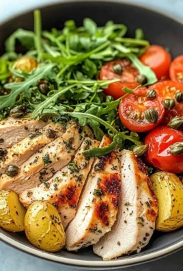 Herbed Chicken Bowl with Crispy Potatoes & Tomato Caper Salad