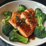 Honey Garlic Glazed Salmon with Steamed Broccoli