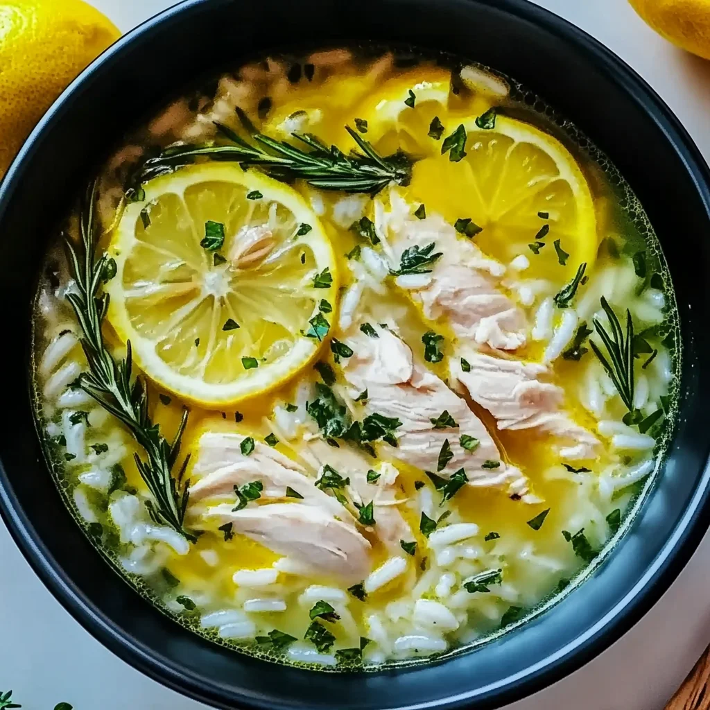 Lemon Ginger Turmeric Chicken and Rice Soup