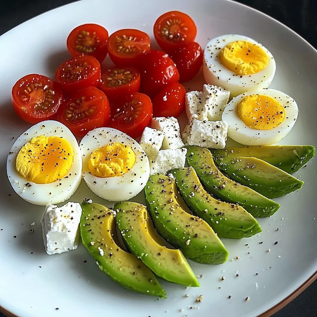Mediterranean Breakfast Plate with Eggs, Feta & Avocado