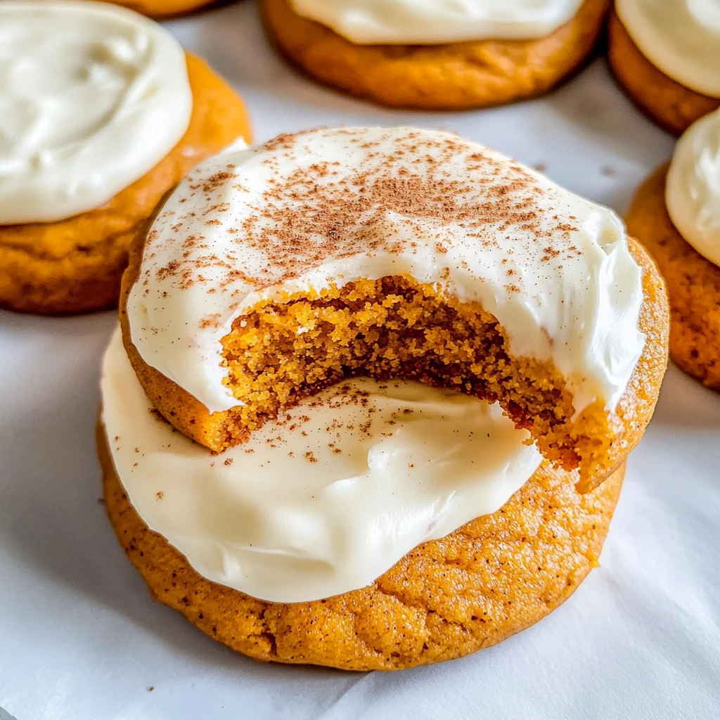 Pumpkin Cookies with Cream Cheese Frosting