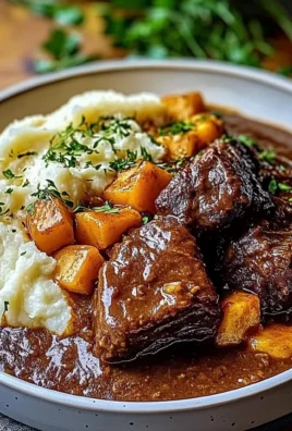 Red Wine Braised Beef Short Ribs with Buttery Mashed Potatoes
