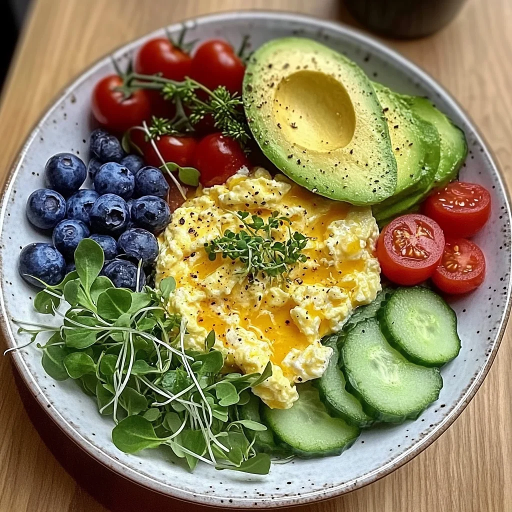 Soft Scramble Veggie Bowl with Avocado & Greens