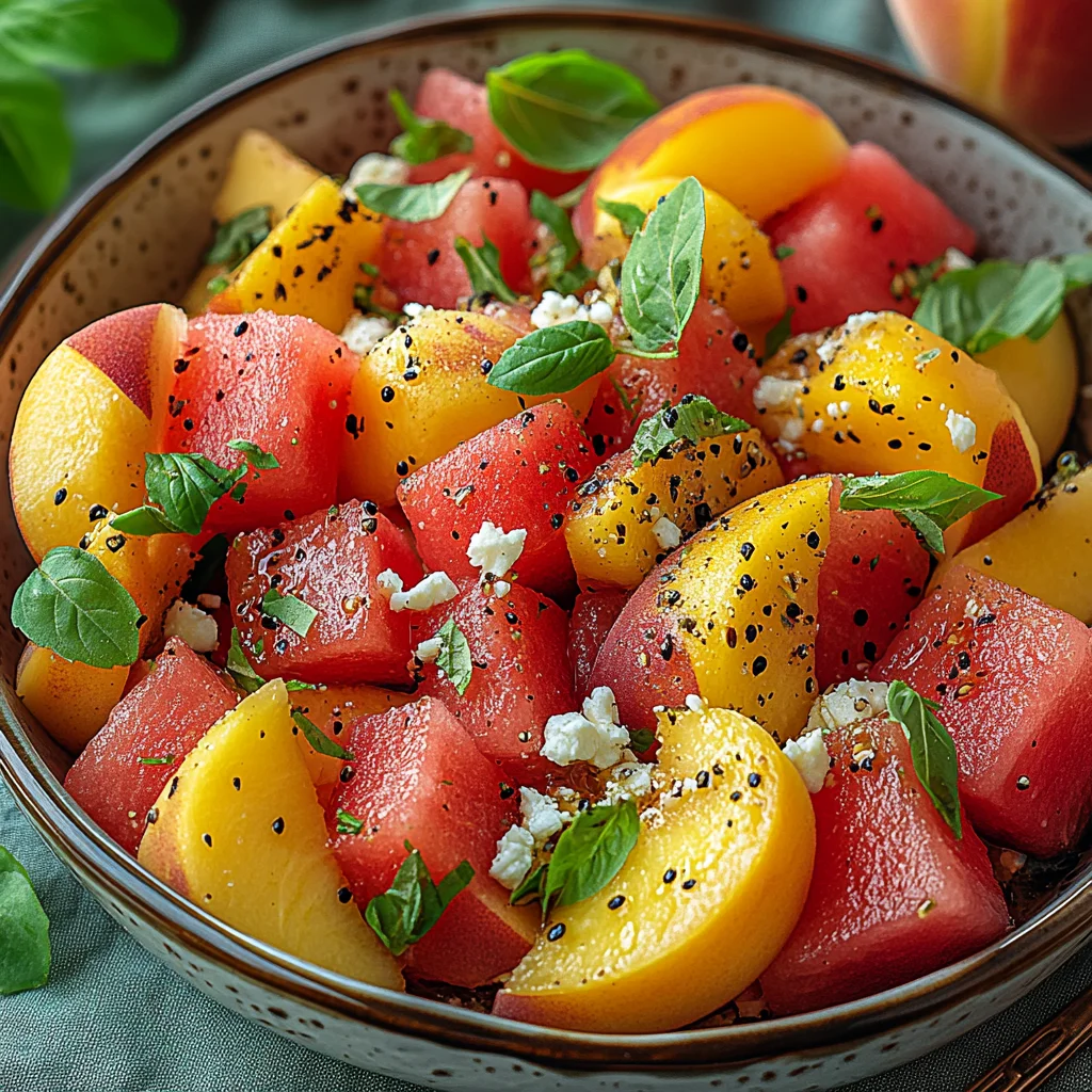 Watermelon Peach Salad – A Refreshing Gourmet Salad