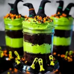 Witches Brew Halloween Cake Jars