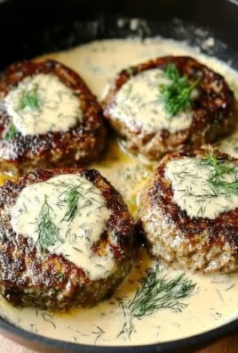 chicken hamburger Steaks in Creamy Dill Sauce
