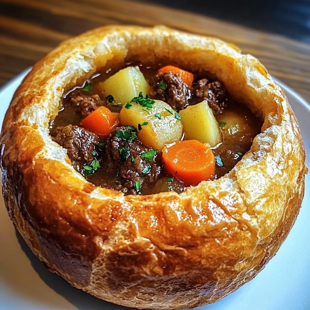 Beef Stew in Bread Bowls